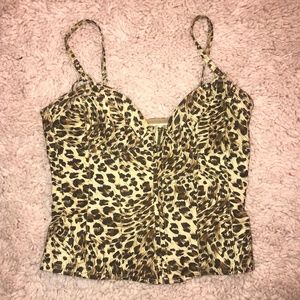 Guess Cheetah crop bustier Small Petite